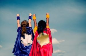 people dressed as superheros