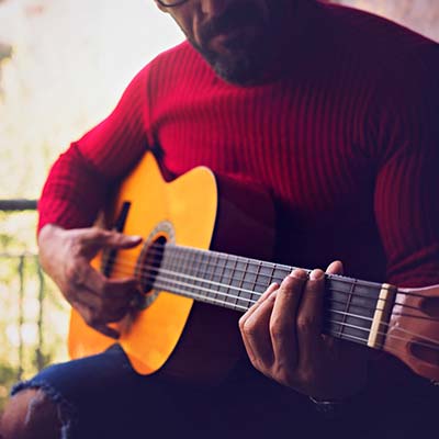 man playing guitar