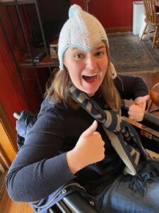 Molly Brendle-Ayala with thumbs up