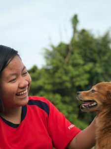 A girl and her dog