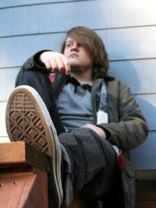 Depressed teenage boy