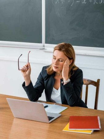 Teacher experiencing burnout